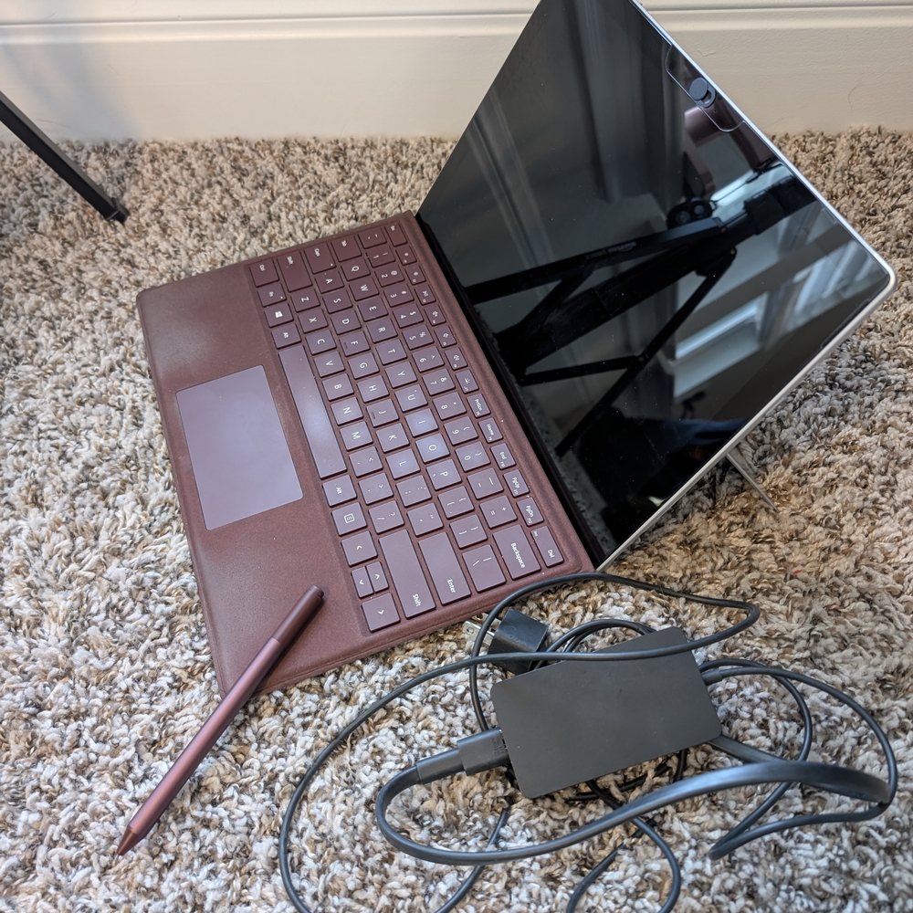 Microsoft Surface Pro Tablet with Burgundy Keyboard